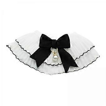 2x Hand Woven Lace Cats Collar Dog Cat Collar Bow Tie Lace Bow Collar for Pet