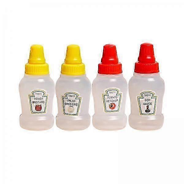 Two Clear Dressing Bottles for Kitchen Condiments