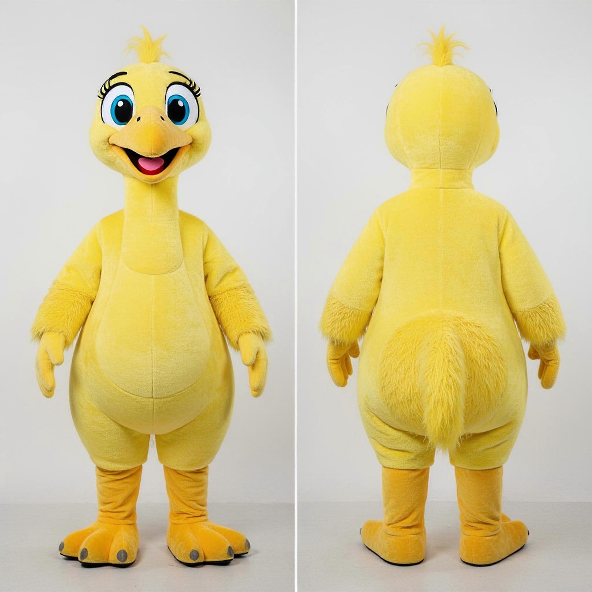 MASTICOT Lemon Yellow Fluffy Emu Mascot