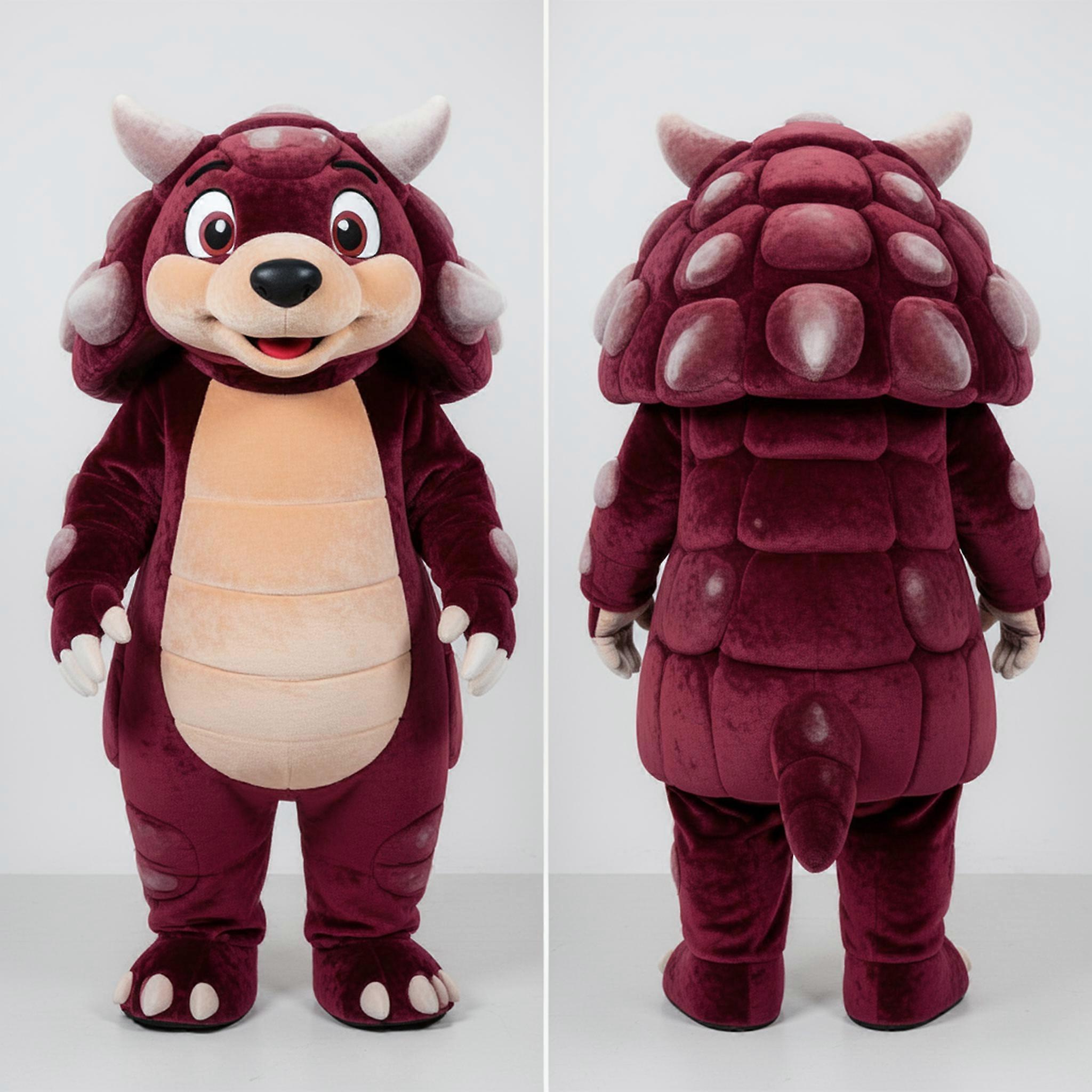 MASTICOT Maroon Rounded Glyptodon Mascot