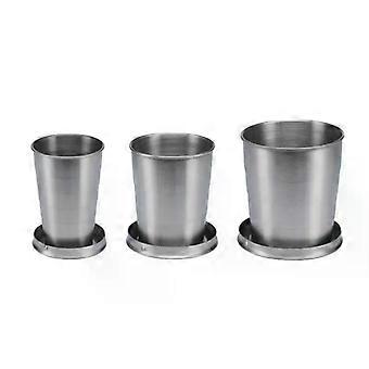75ml/150ml/250ml Portable Stainless Steel Coffee Mug Foldable Cup Outdoor Hiking Camping Travel Collapsible Telescopic cup