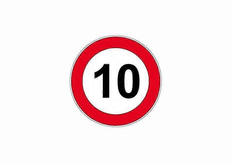 Snelheidslimiet 10 Deursticker