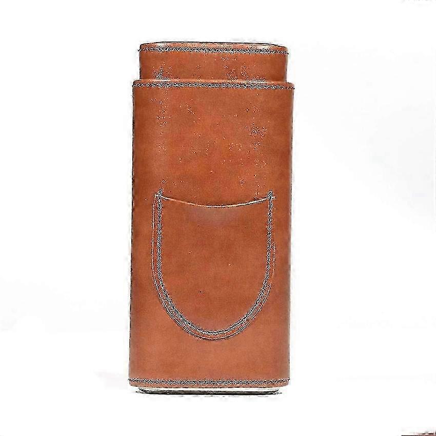 Three-Cigar PU Leather Travel Case