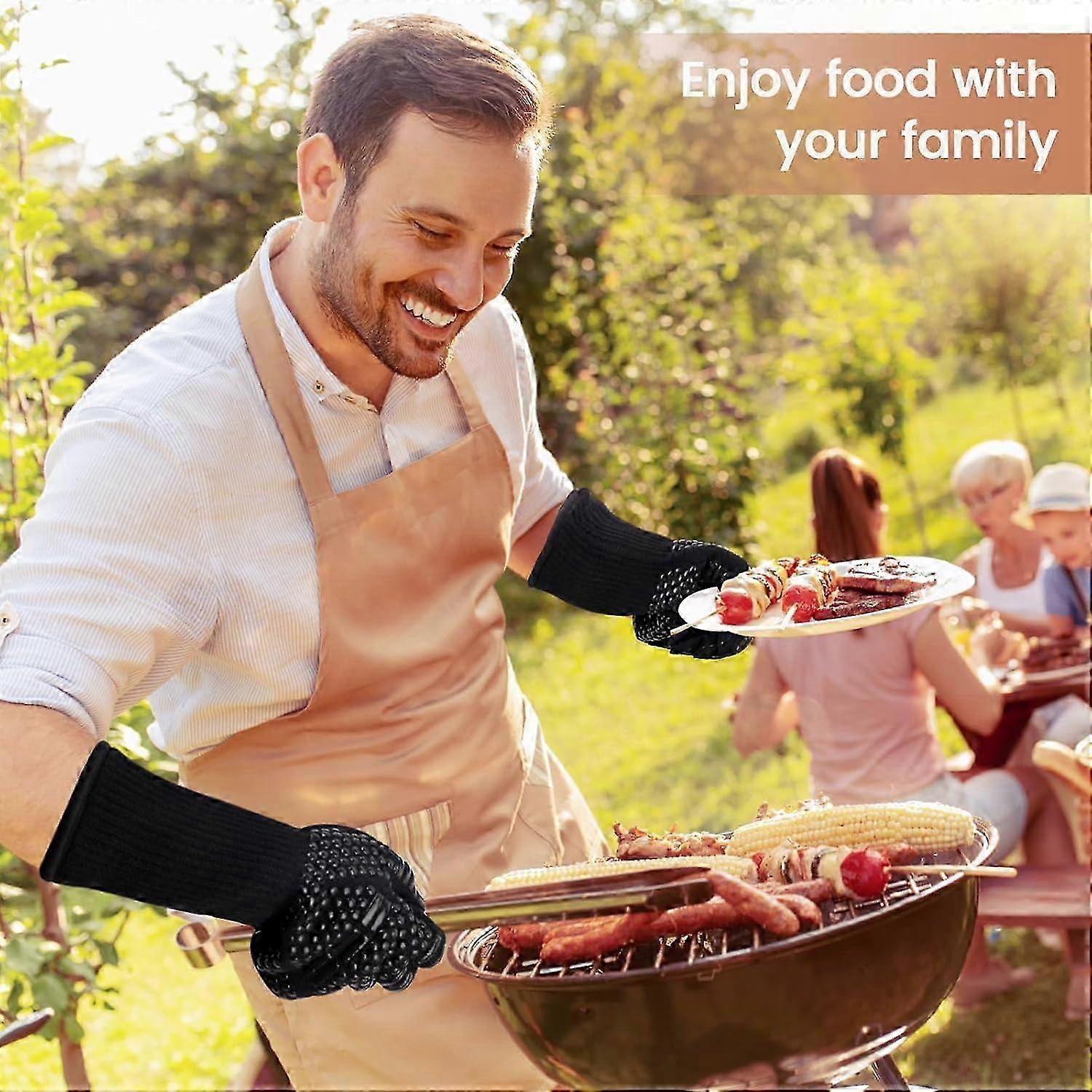 Long Arm Heat Resistant Grill Gloves