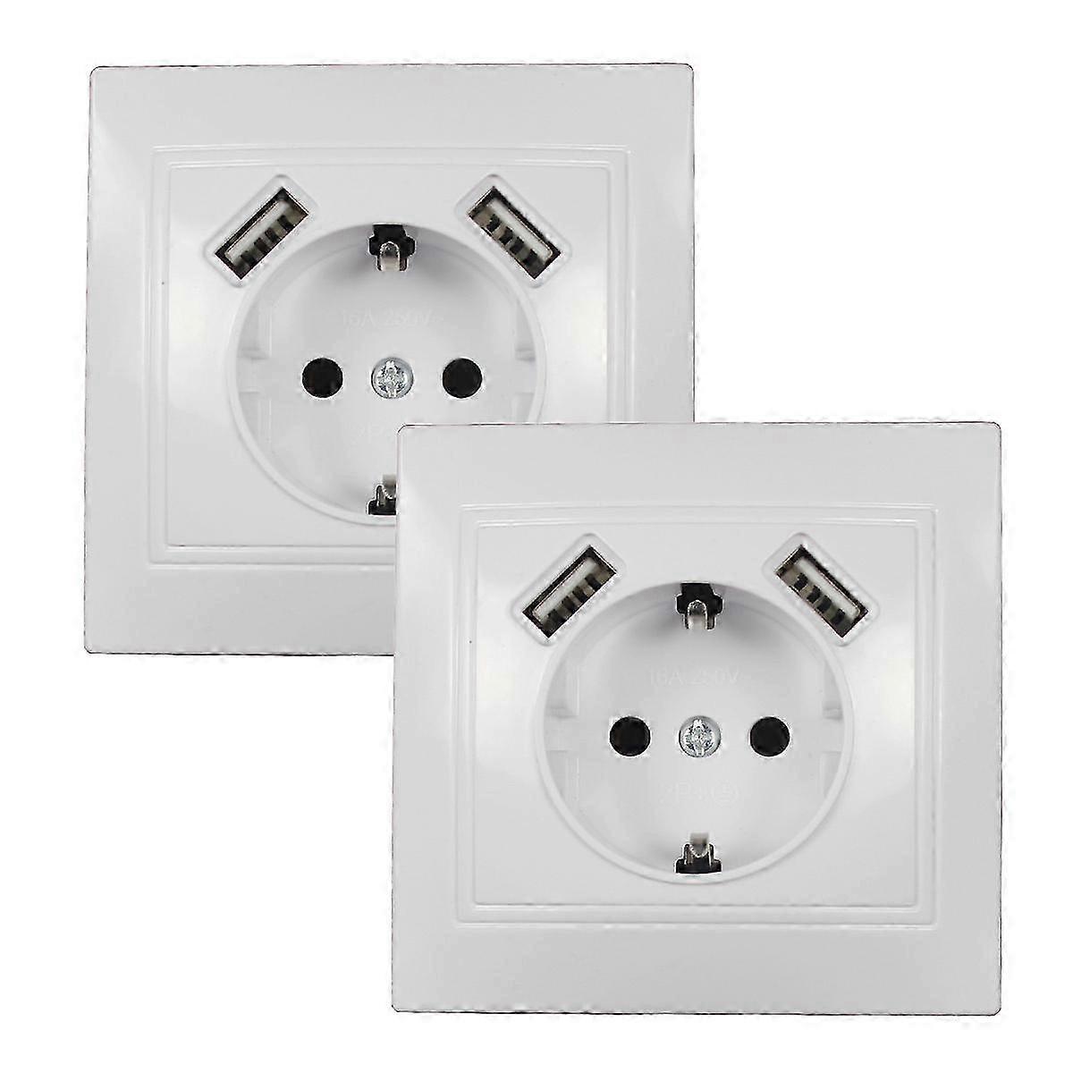 Dual USB Flush Socket Flame Retardant