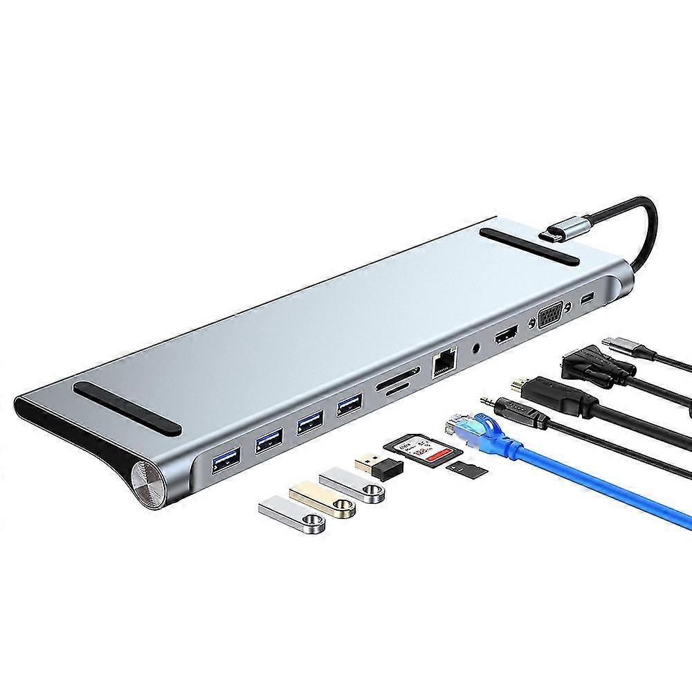AD-059 11 in 1 USB-C / Type-C Multifunctional Docking Station HUB
