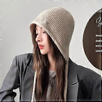 Winter Plush Beanies Cute Knit Hat For Women Girls Cute Ear Muffs Windproof Knitted Cap For Cold Weather