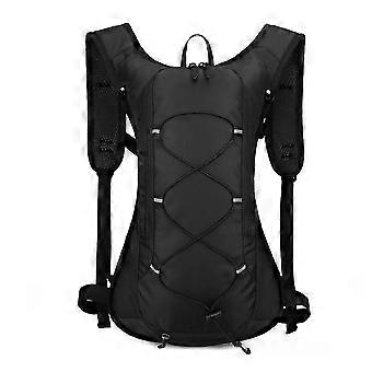 Hydration Backpack Waterproof Oxford Cycling Bag with Helmet Net and Reflective Strips for Outdoor Running Hiking Climbing Travel Sports, Black