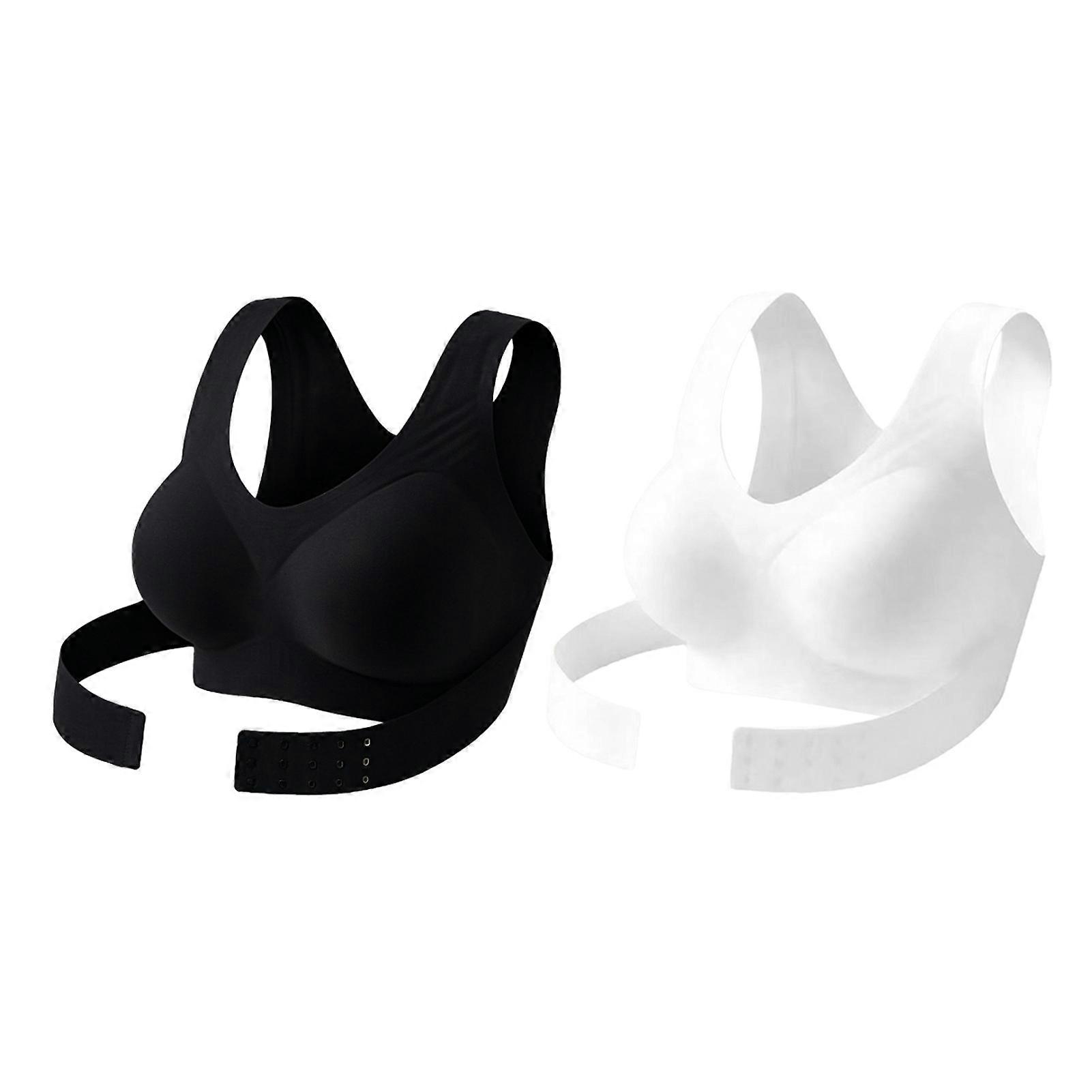 Front Closure Posture Bra 2Pcs - No Underwire Push Up Seamless