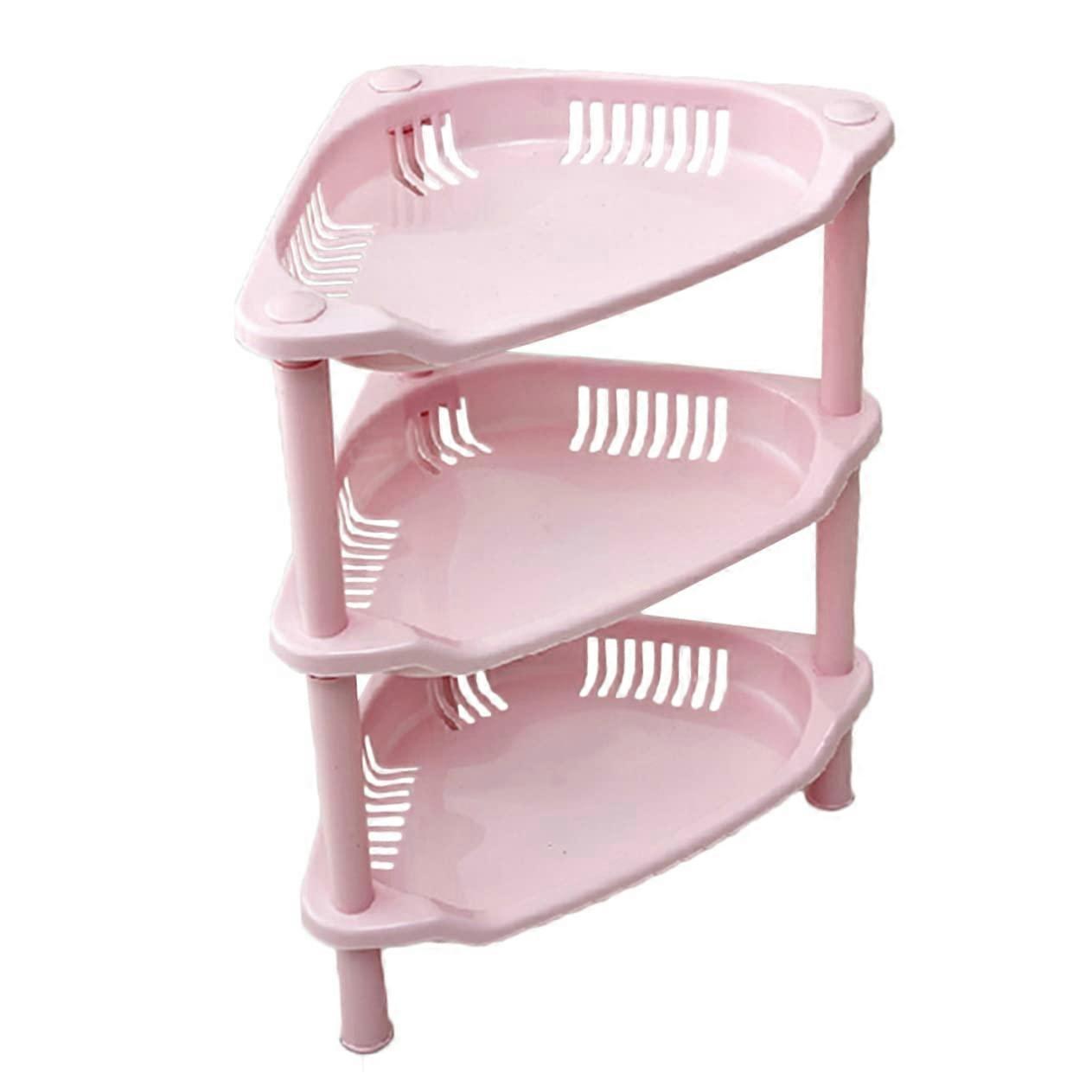 Corner Storage Rack 3 Layer Triangular Shelf Organizer for Kitchen Bathroom Space Saving Waterproof