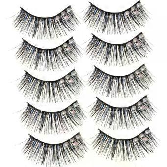 Eye Lashes Strip Lashes 5 Pairs Stage Eyelashes with Rhinestones and Dramatic False Lashes for Latin Dance Performances Long Curl Design and Lashes