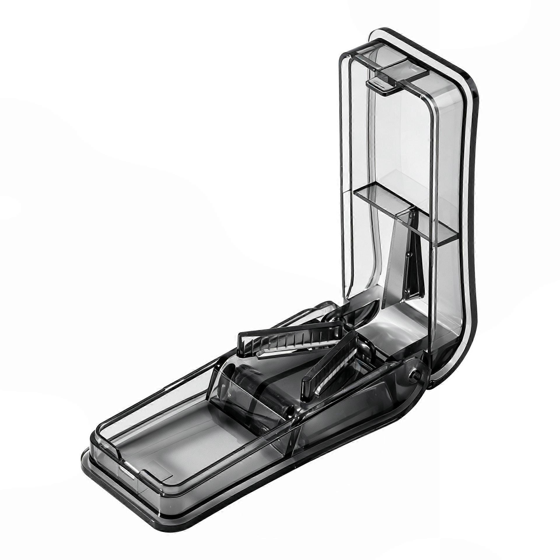 Pill Splitter with Precision Blade and Secure Storage Compartment