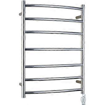 Heated Towel Rail Polish Chrome 7 Heated Bars Wall Mounted Plugin