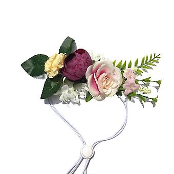 Veeki Dog Flower Headband Artificial Floral Crown Pet Headwear Natural Wreath for Dog Cats Wedding DecorA