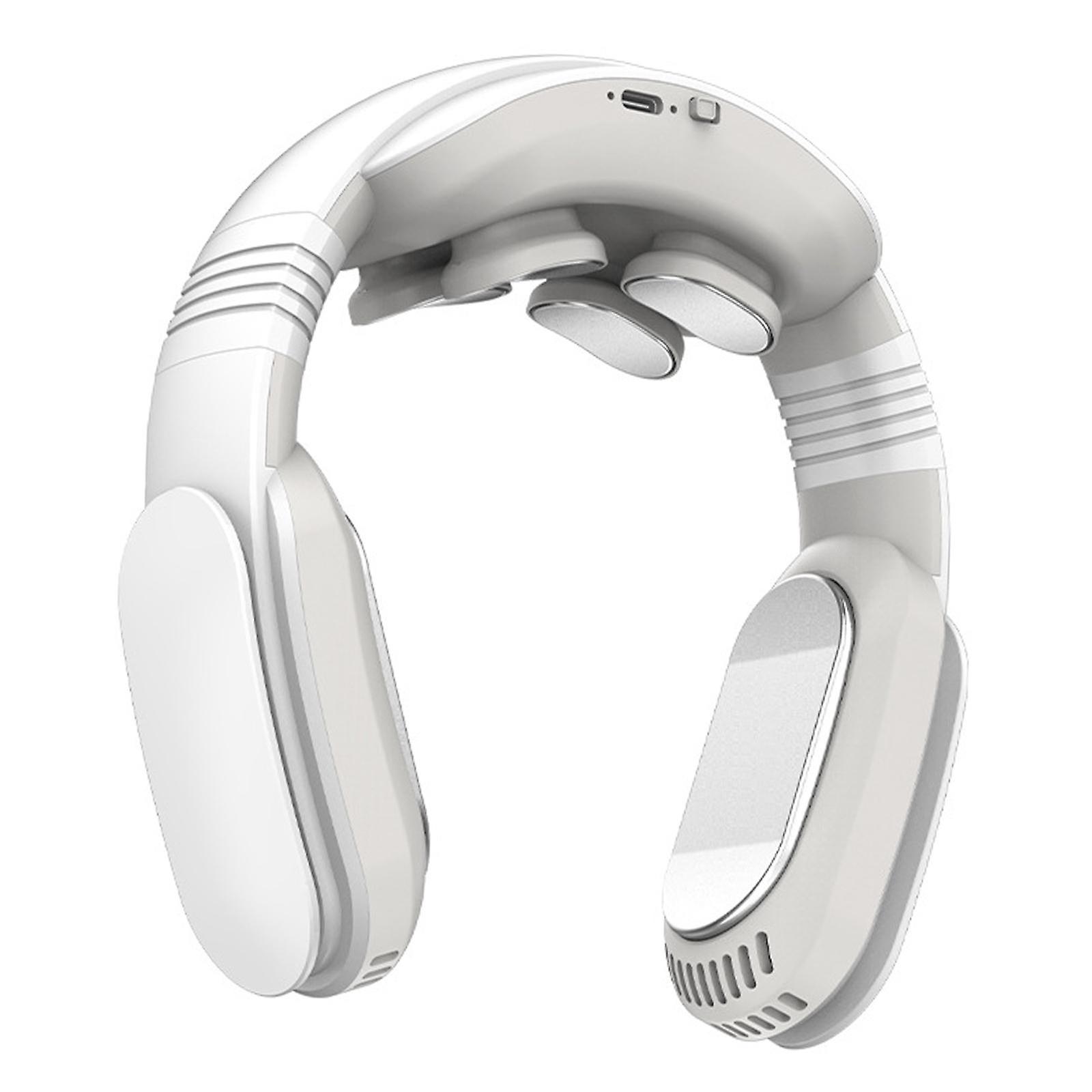 Electric Pulse Neck Massager with Remote Control for Home Light Gray White