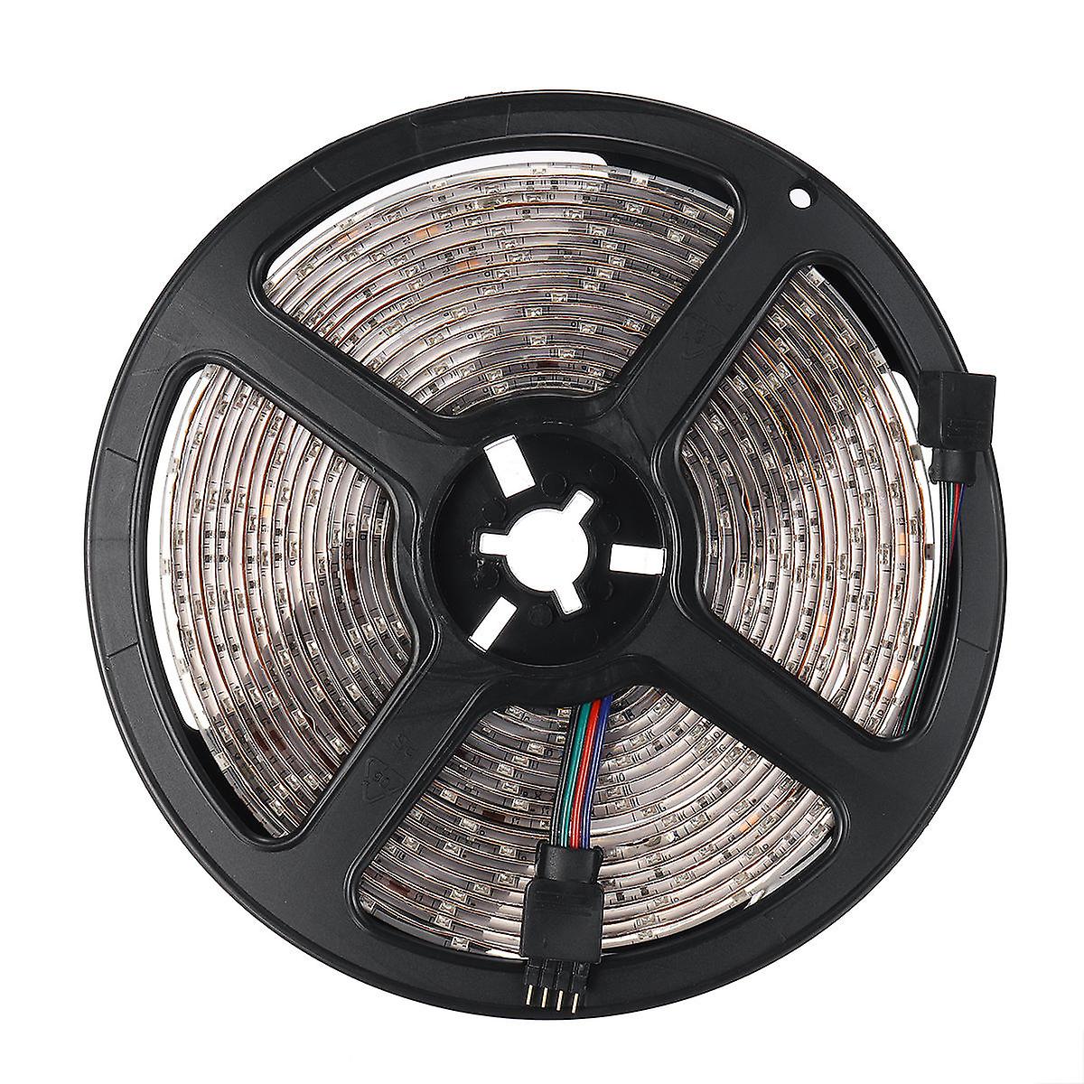 5M 3528 Rgb Waterproof Led Strip Light Kit, 300 Leds, Tv Backlight, 44-key Remote, Dc12v
