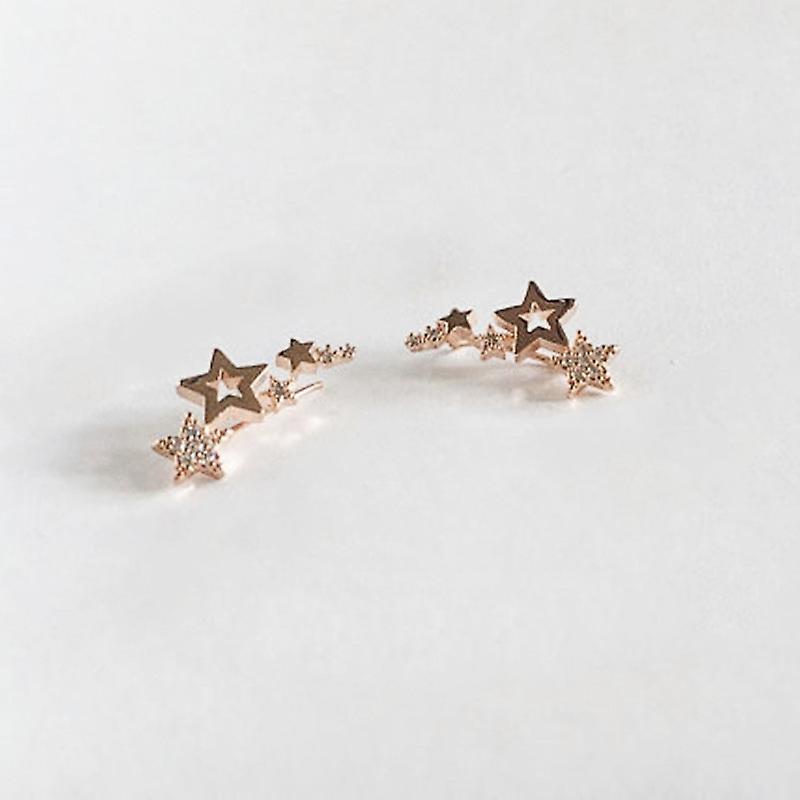 Women earring girl stud ear Drop Simple Stylish Star Drop Shiny White Zircon Exquisite Versatile