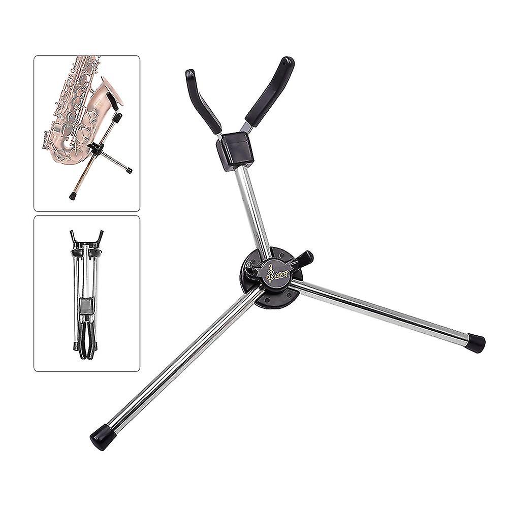 Foldable Saxophone Stand Portable Alto Sax Metal Floor Stand Holder Aluminum Alloy With Carry Bag