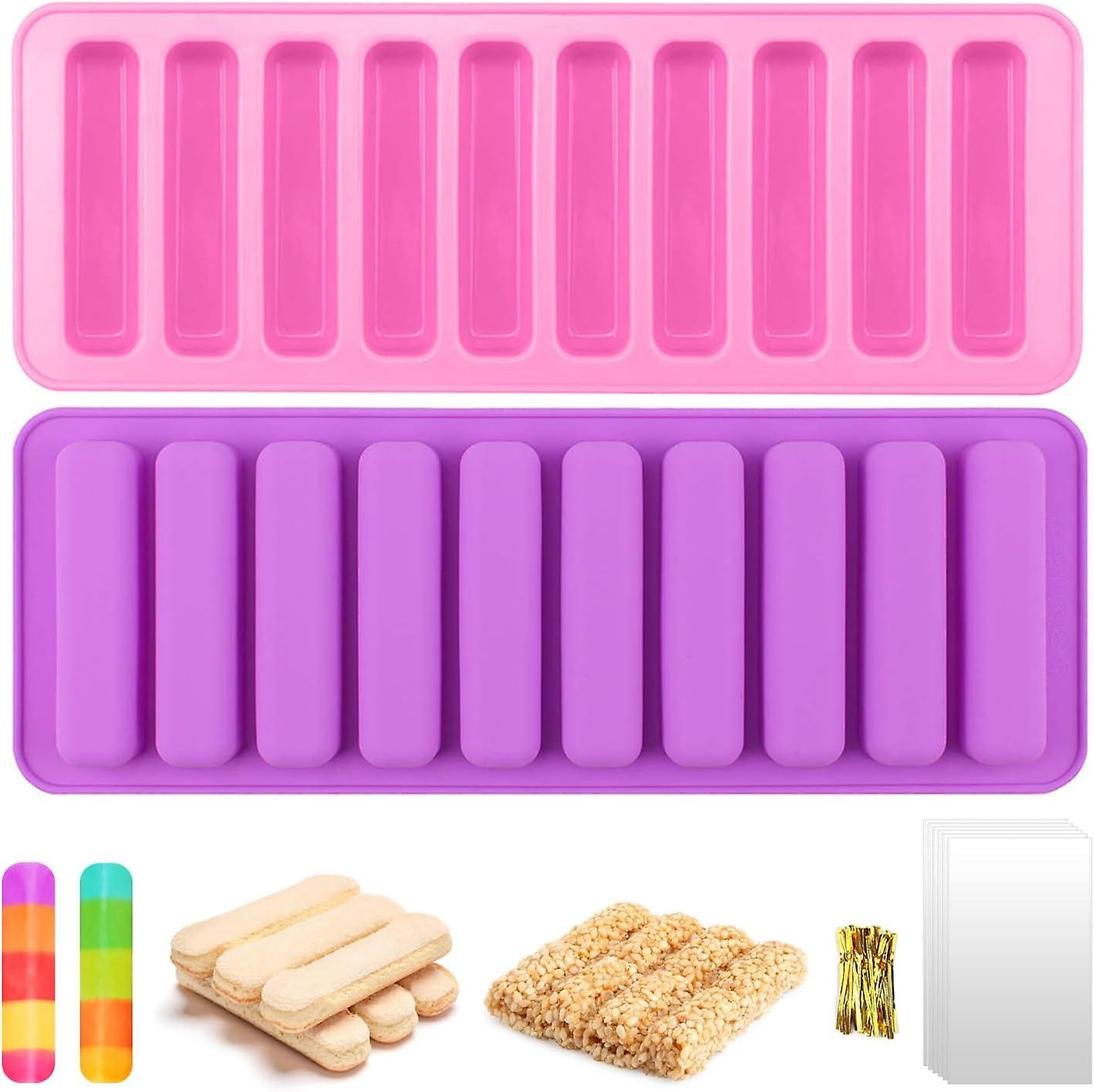 Silicone Moulds Set - Rectangular Molds For Cereal Bars, Chocolate, And More