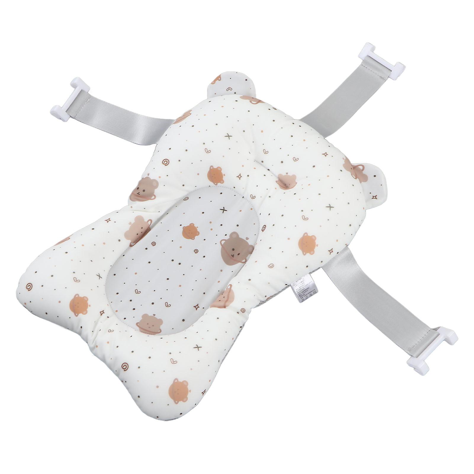 Tapis de bain antidérapant pour bébé, doux, séchage rapide, léger, pour nouveau-né, assis ou allongé, blanc