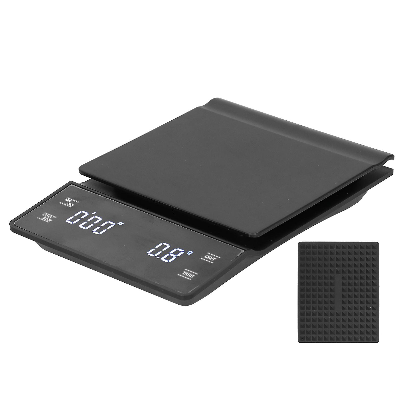 Digital Coffee Scale with Timer Function, High Precision Electronic Scale with LED Display for Food