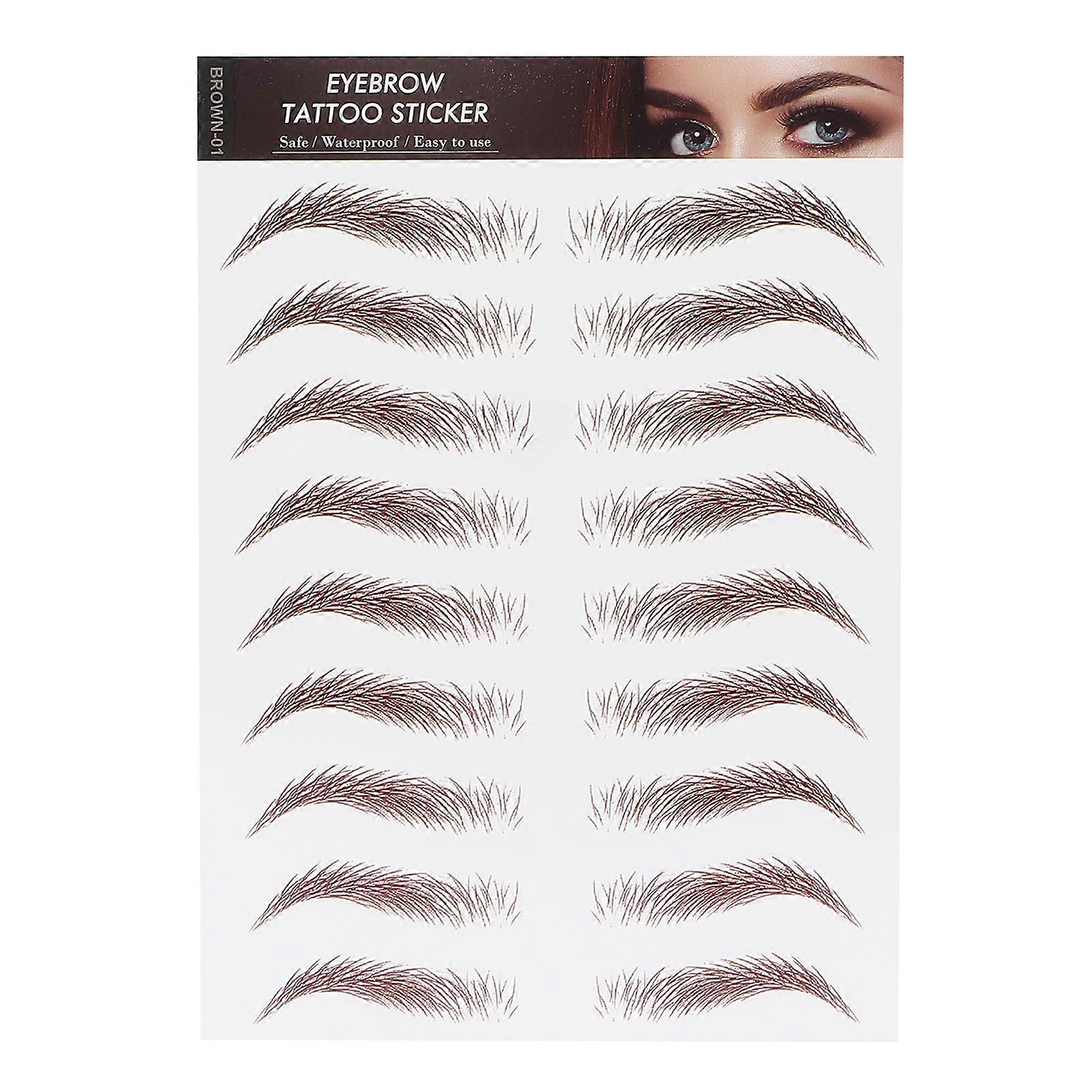 Autocollant de tatouage de sourcils professionnel et imperméable, autocollant de transfert de sourcils pour femmes, BROWN-01