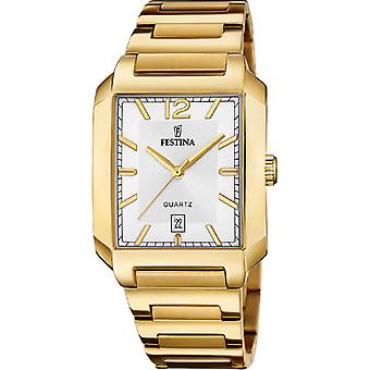 Festina Herrklocka - F20678-2 Guldpläterat stålarmband