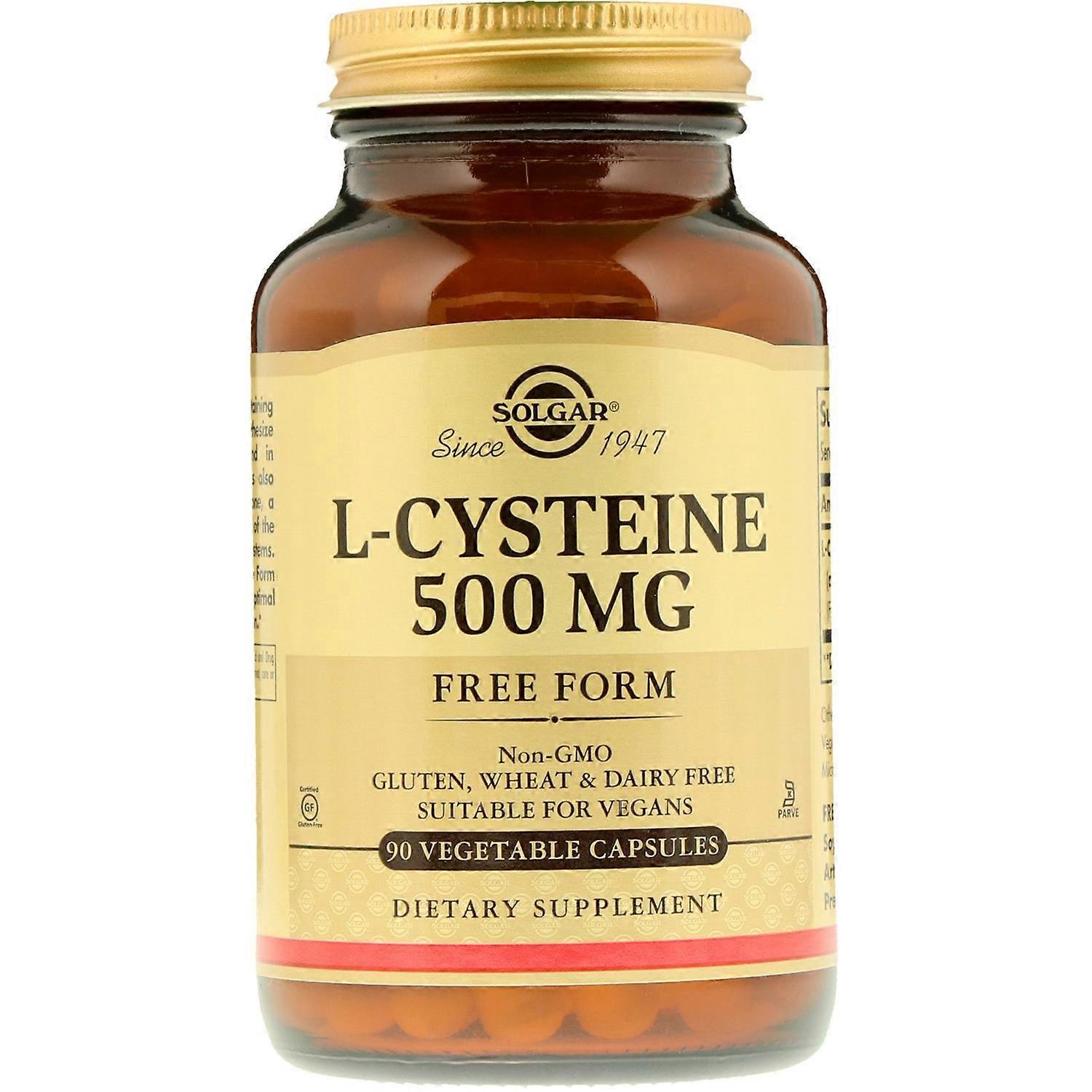 Solgar , L-Cysteine, 500 Mg, 90 Vegetable Capsules Size 1