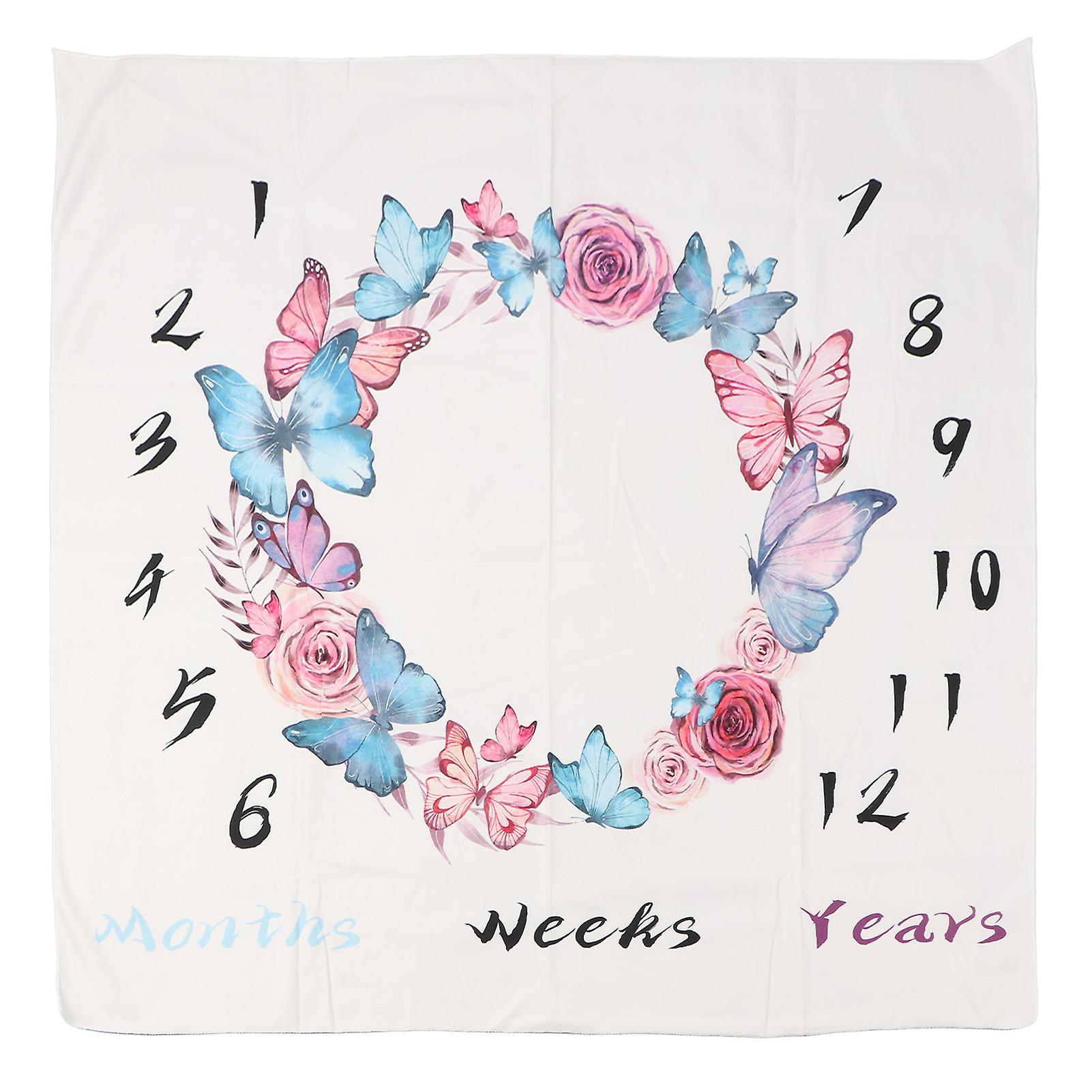 Couverture mensuelle pour bébé, motif guirlande, 100 x 100 cm, toile de fond photo, tableau de croissance pour nouveau-né