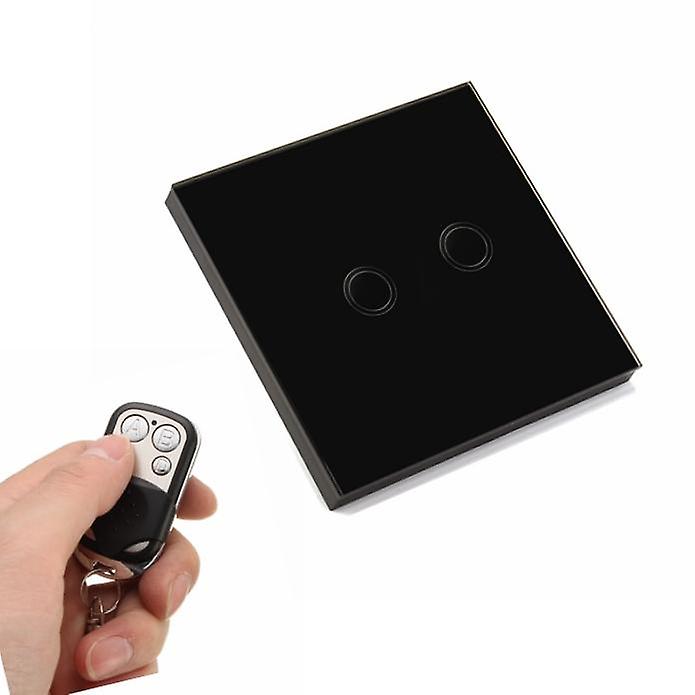 Luxury Crystal Touch Panel 2 Ring Led Wall Samrt Switch Socket Plate