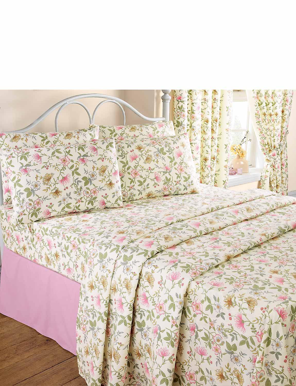 Vantona | Quality | Cottage Garden Flette Sheet Set