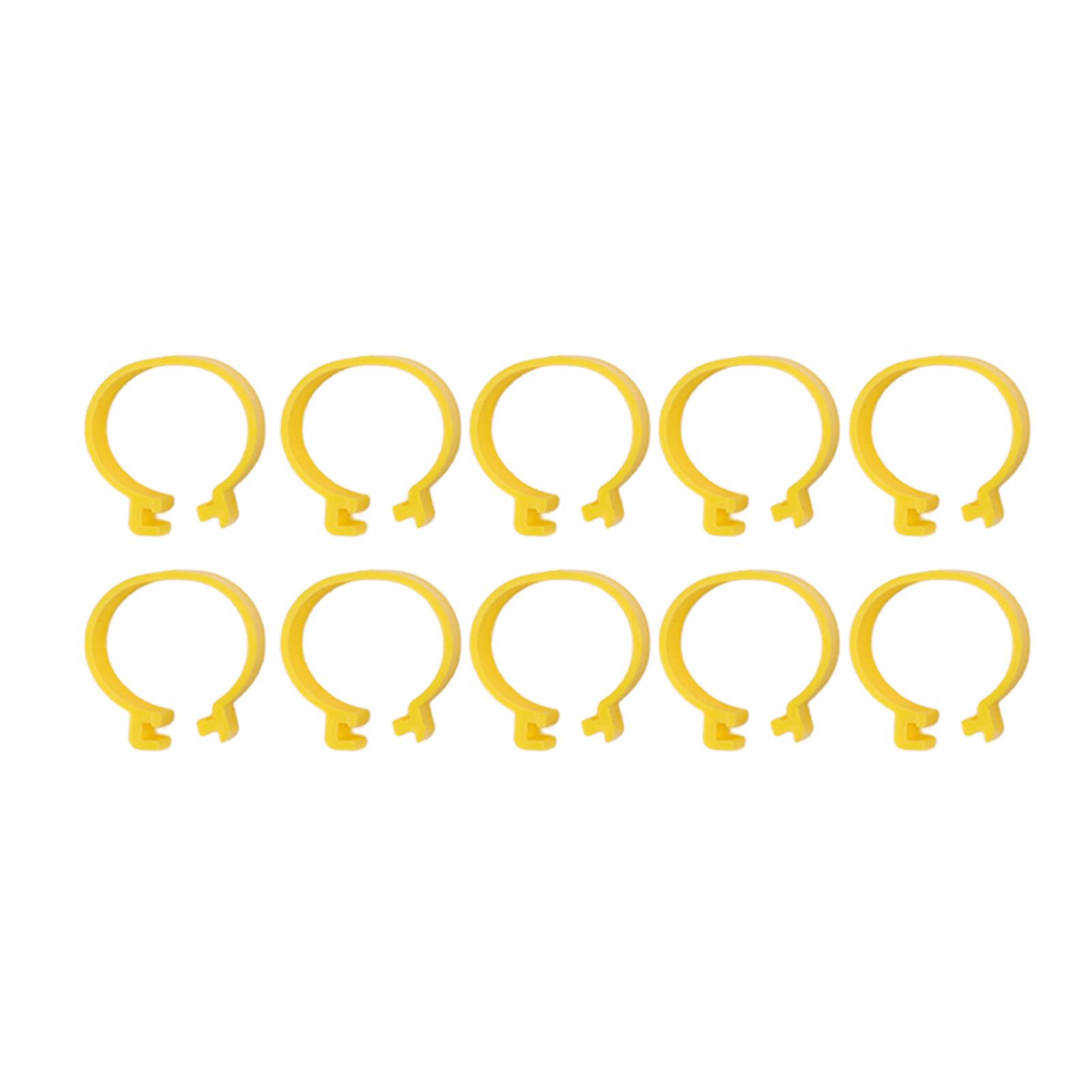 100PCS Chicken Ankle Rings Reusable Plastic Duck Leg Bands Clips For Breeding Chickens Ducks Geese Yellow 18mm/0.71in