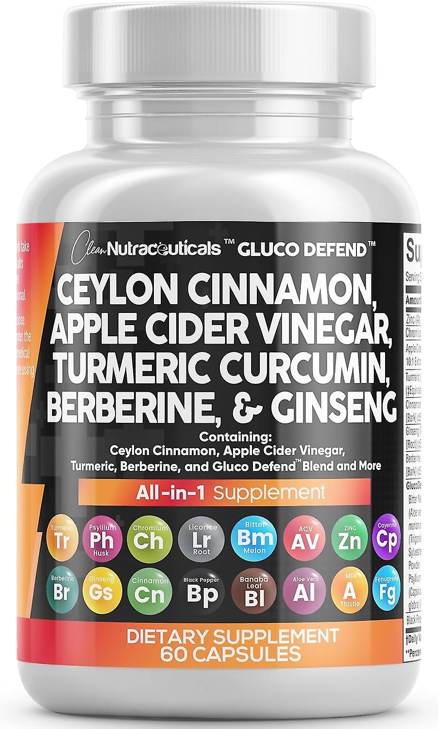 Clean Nutraceuticals Ceylon Cinnamon Apple Cider Vinegar 60 Caps
