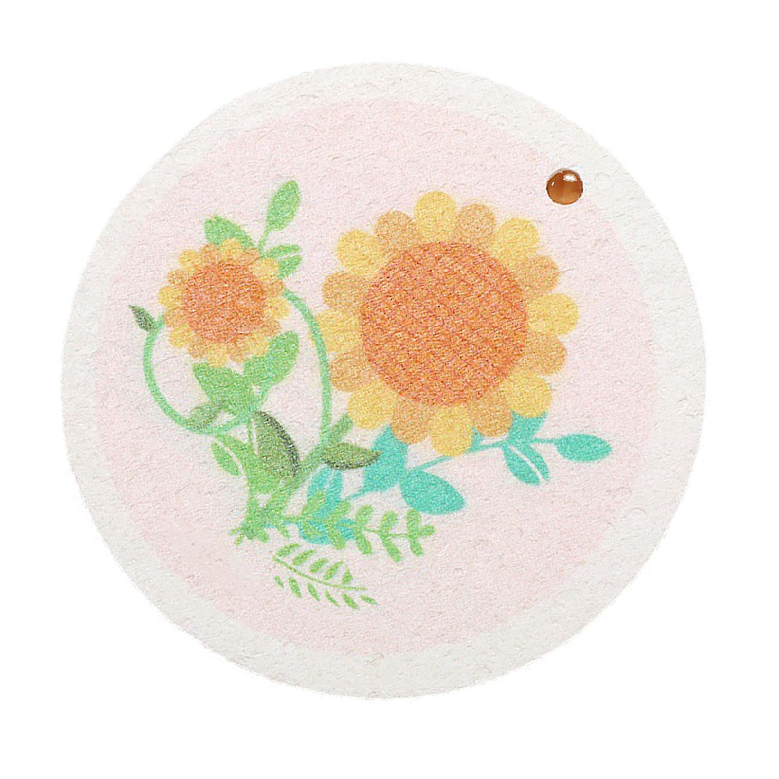 Round Compressed Wood Pulp Sponge, Cartoon Design, Multifunctional