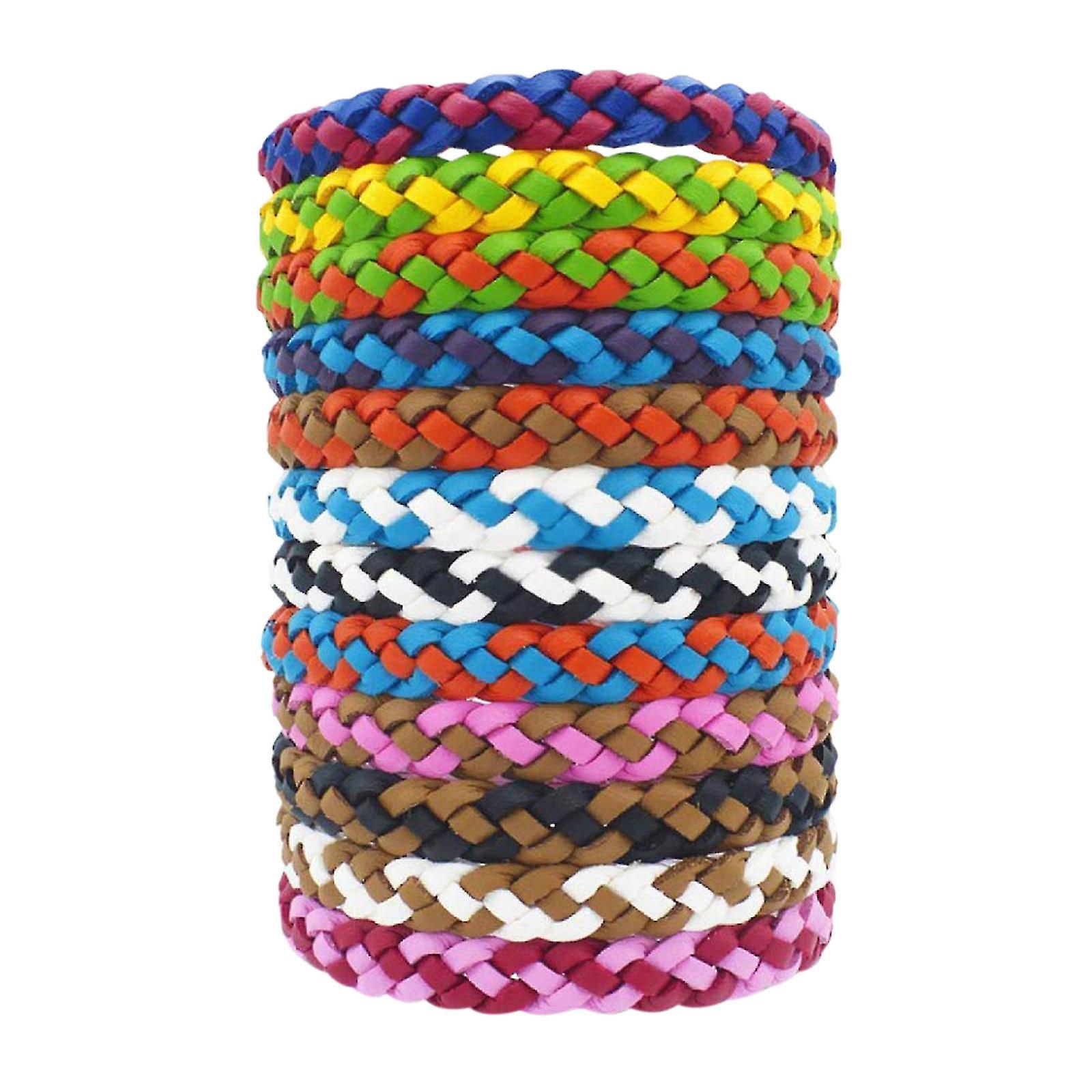 Mosquito Mosquito Repellent Bracelet 12 Pack Cuir Réutilisable Ajuster la taille