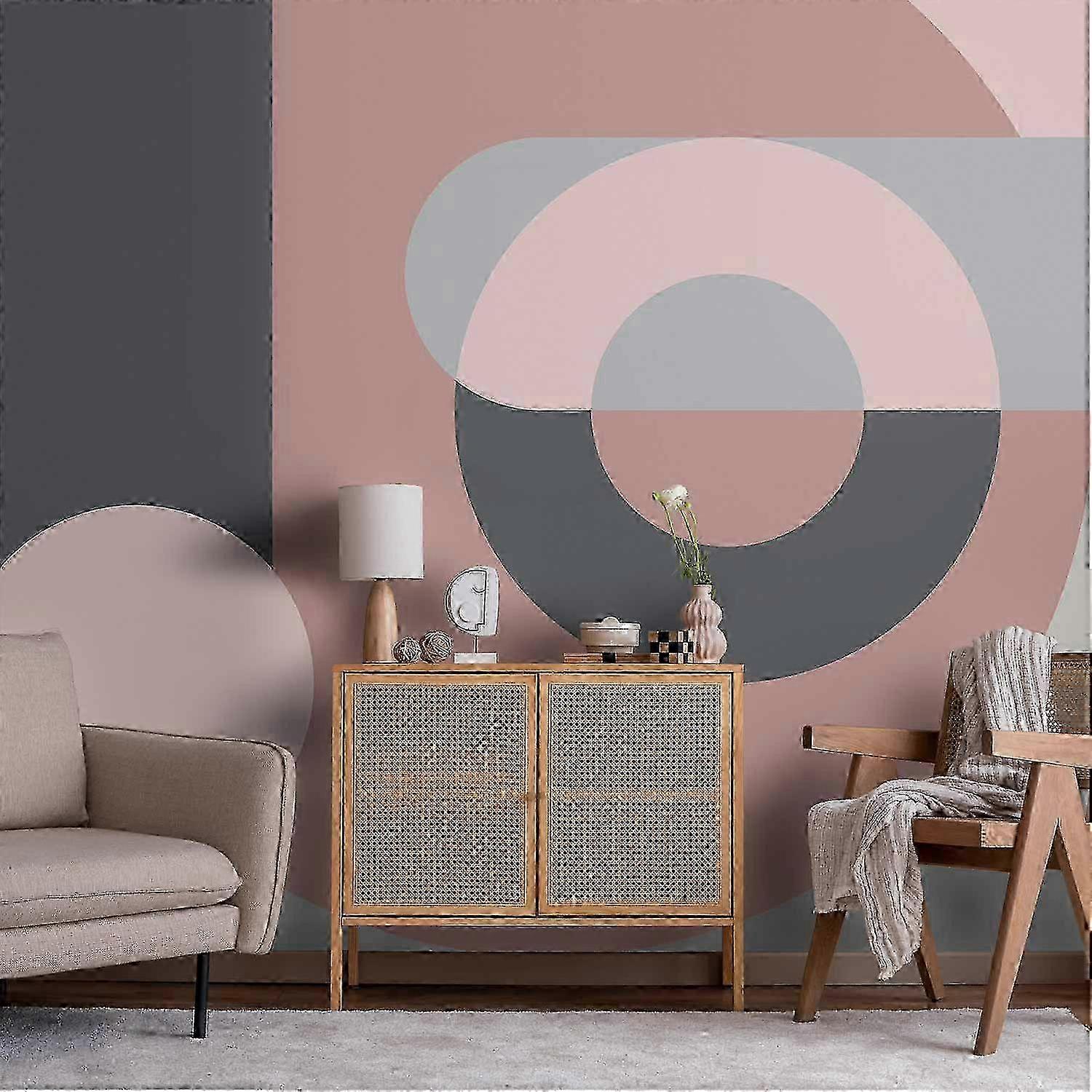 Mural de Parede Autoadesivo - Guirlanda Geométrica (Rosa)