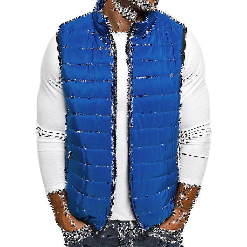 Herren Herbst Winter Reißverschluss Mode Reine Farbe Weste Weste Top Mantel