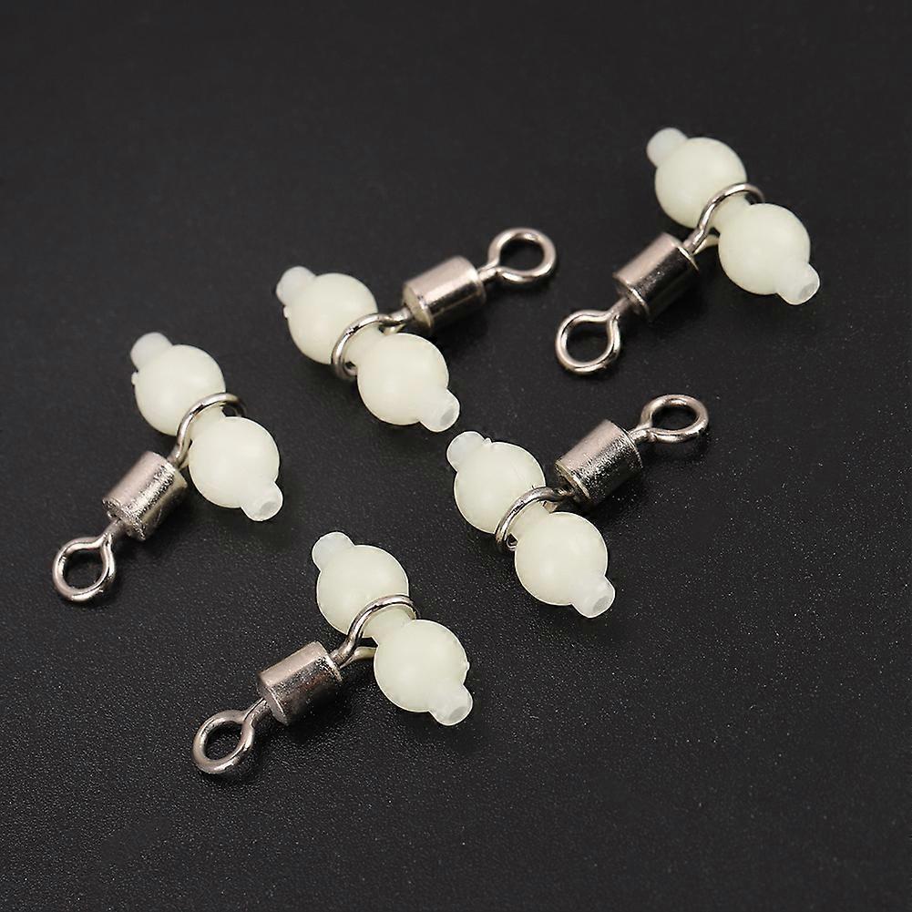 5pcs Luminous Fishing Swivels Rolling Swivels Connectors for Sea Fishing Tackle (L)