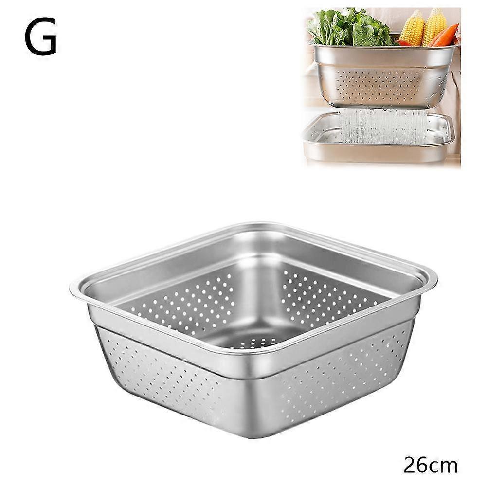 Grande vasca per piatti in acciaio inossidabile, ultra capiente, resistente al calore, quadrata, per lavare pentole, frutta e verdura
