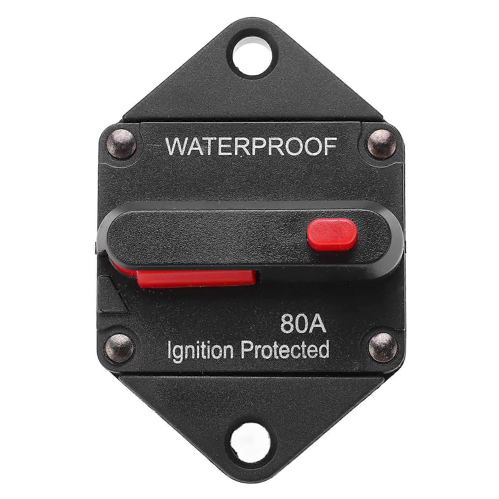 DC 32V Circuit Breaker with Switch Manual Reset Waterproof for Car Marine Boat Truck Bus RV ATV 80A NO.54550