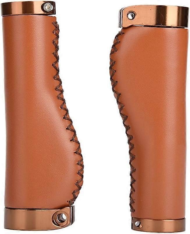 1 par låsbara cykelstyren, läder retro cykelstyre ersättning, brun