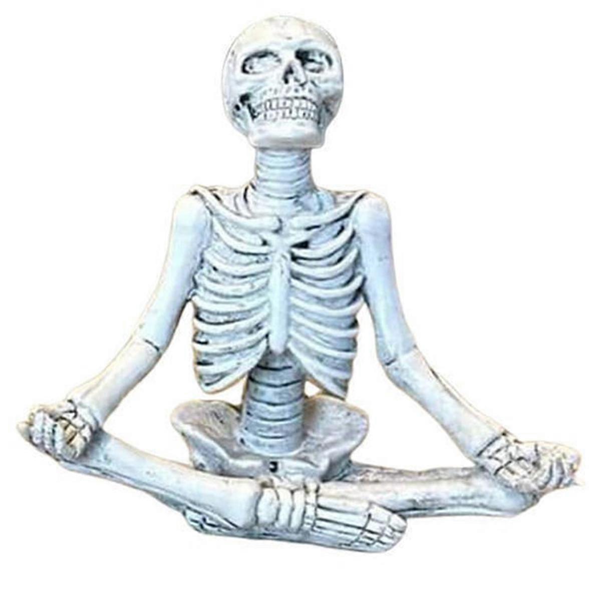 Meditating Skeleton Flower Pot Skull Plants Pot Halloween Decorative Garden Flower Pot Sculpture B