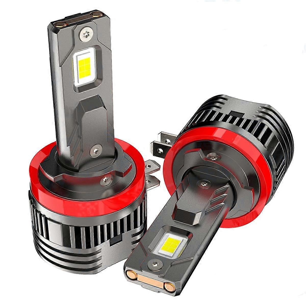 2PCS H11B LED Headlight Bulb Turbo 80W 30000LM Low Beam High Beam 6000K White for Fiesta Plug and P