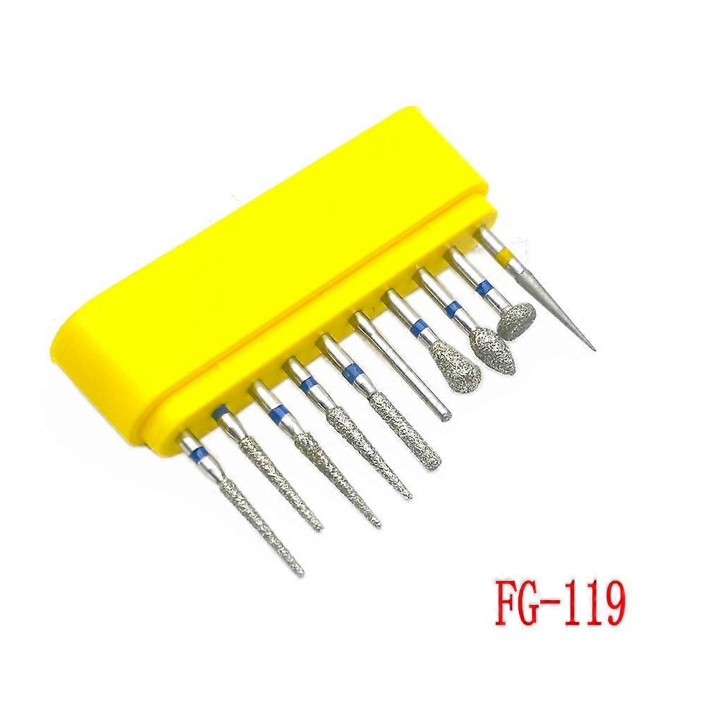 10pcs/kit Dental Diamond Burs for Teeth Porcelain Ceramics Composite Polishing Denta FG Drill for High Speed Handpiece Polishing