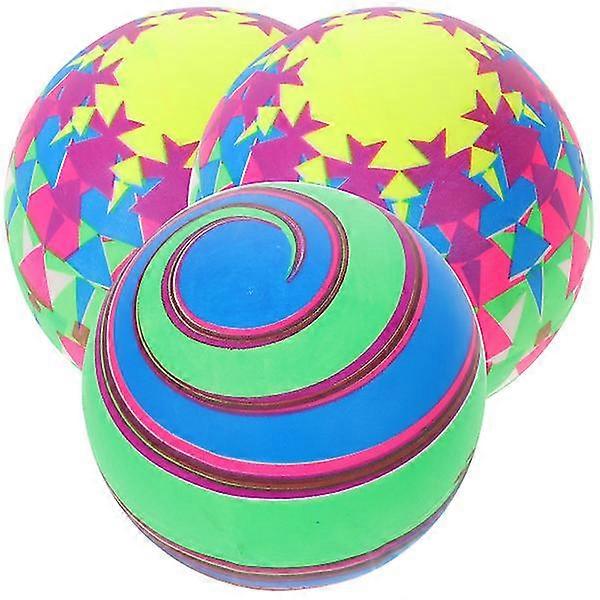 3個のPcs 16 Cmレインボーボール弾性環境に優しいPvcビーチプレイボールキックボールフラップボール子供たち屋内屋外遊び場活動(ランダムPa