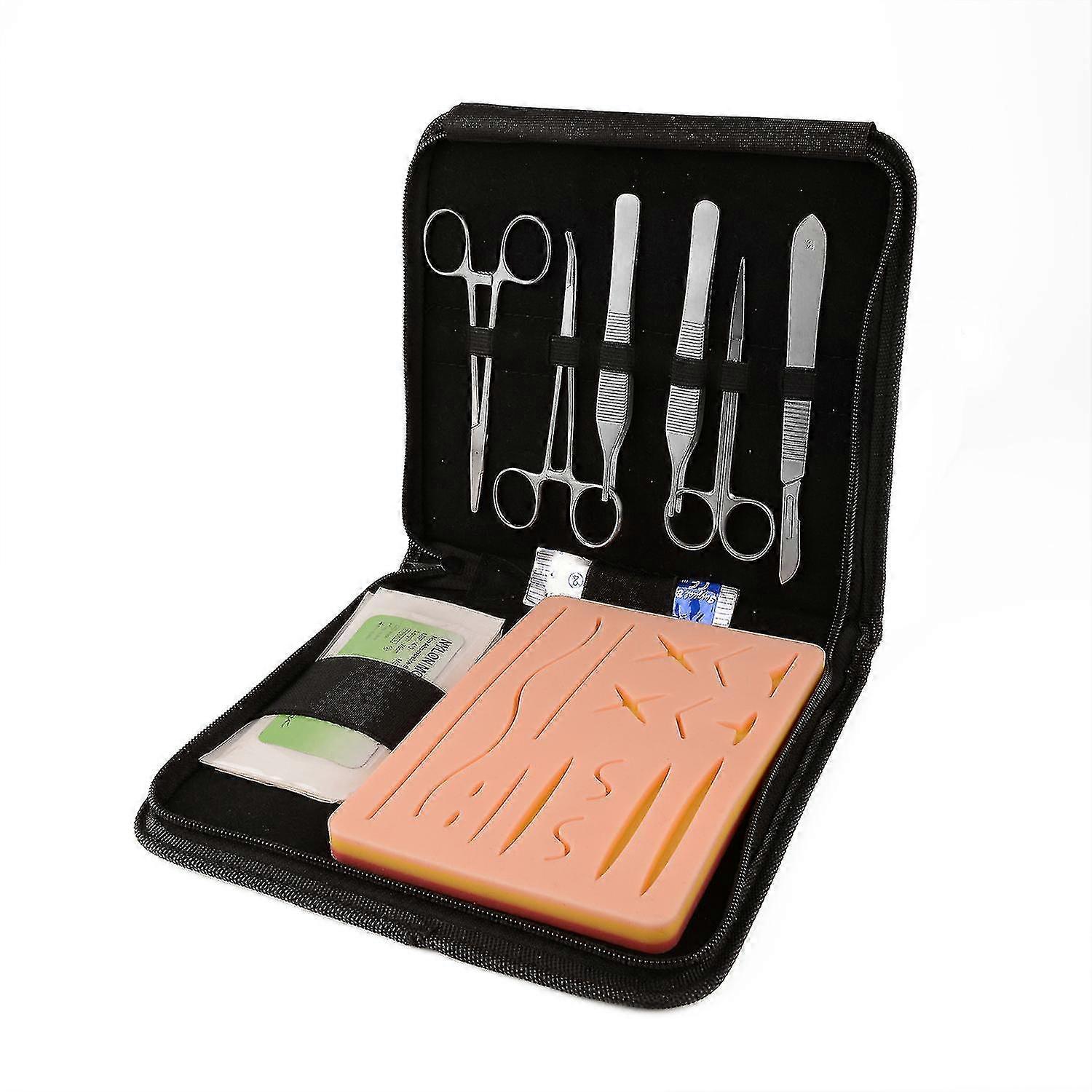 Suture Training Tool Set, Pre Cut Wound Silicone Suture Pad Training Kit, Medical Student Training Teaching Model