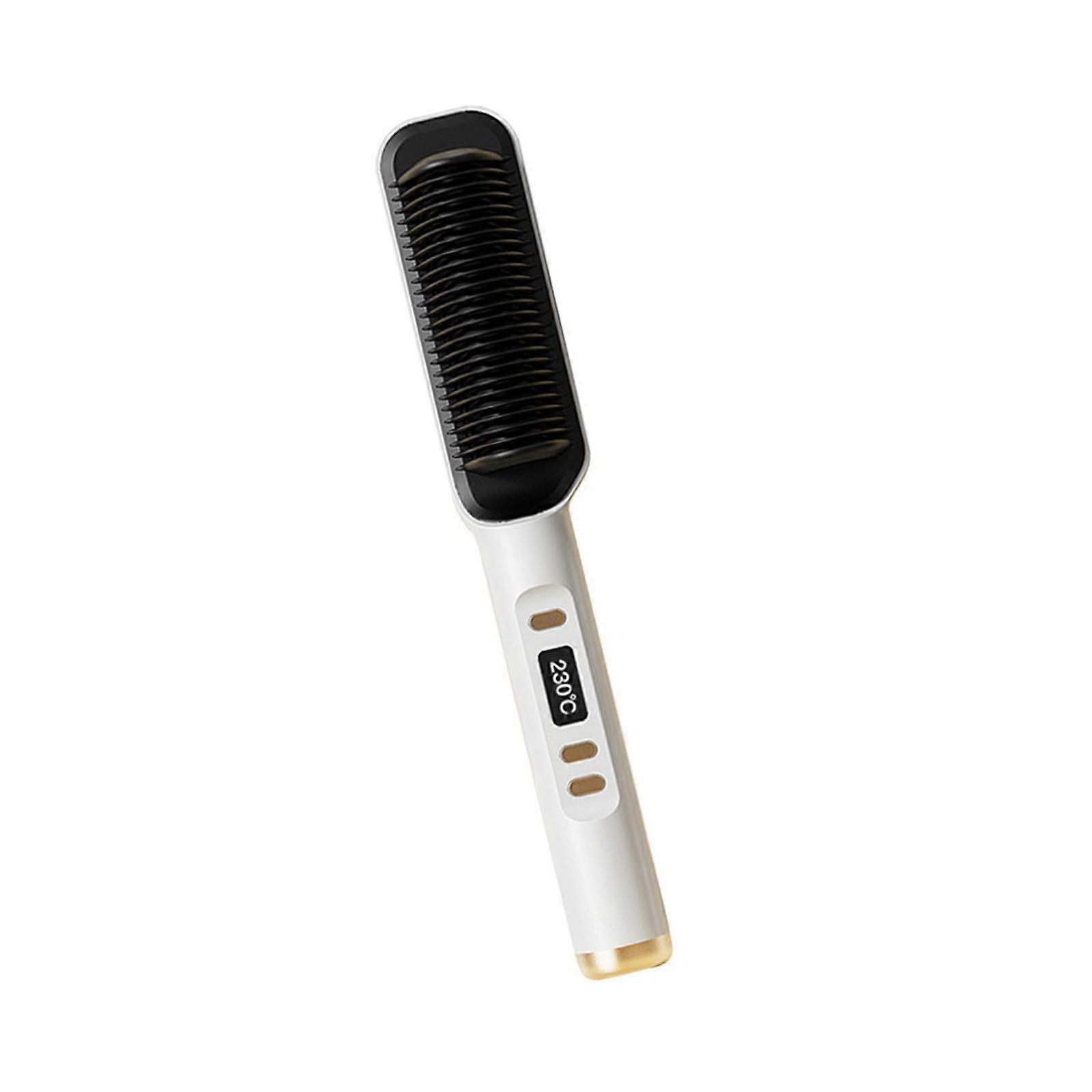 Pettine per piastra per capelli 2 in 1 pettine per piastra per capelli riscaldato per regali Bellezza bianco