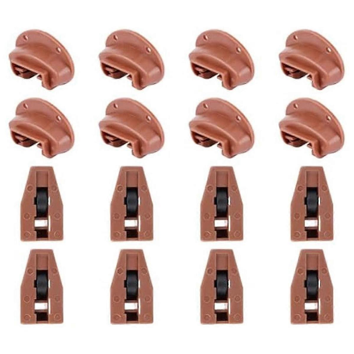 8Sets Plastic Drawer Track Guides Kit,Drawer Slides Guides Replacement Parts for Center Mount Drawer Dresser Drawer