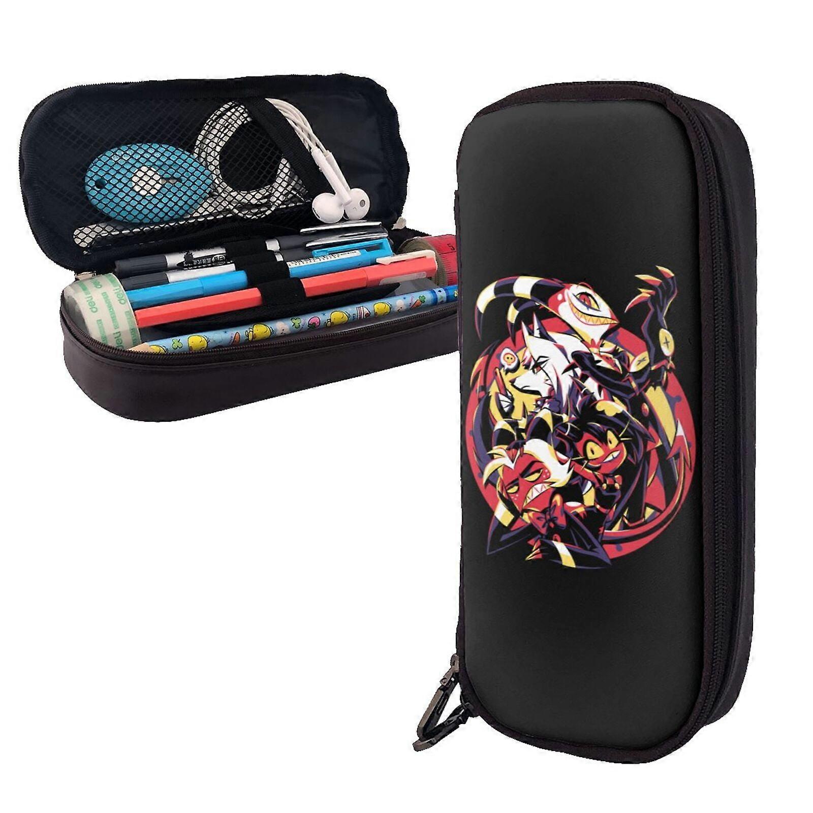 Helluva بوس مقلمة حقيبة قلم رصاص جلد ماكياج مستحضرات التجميل حقيبة قرطاسية قلم رصاص صندوق-SYS694