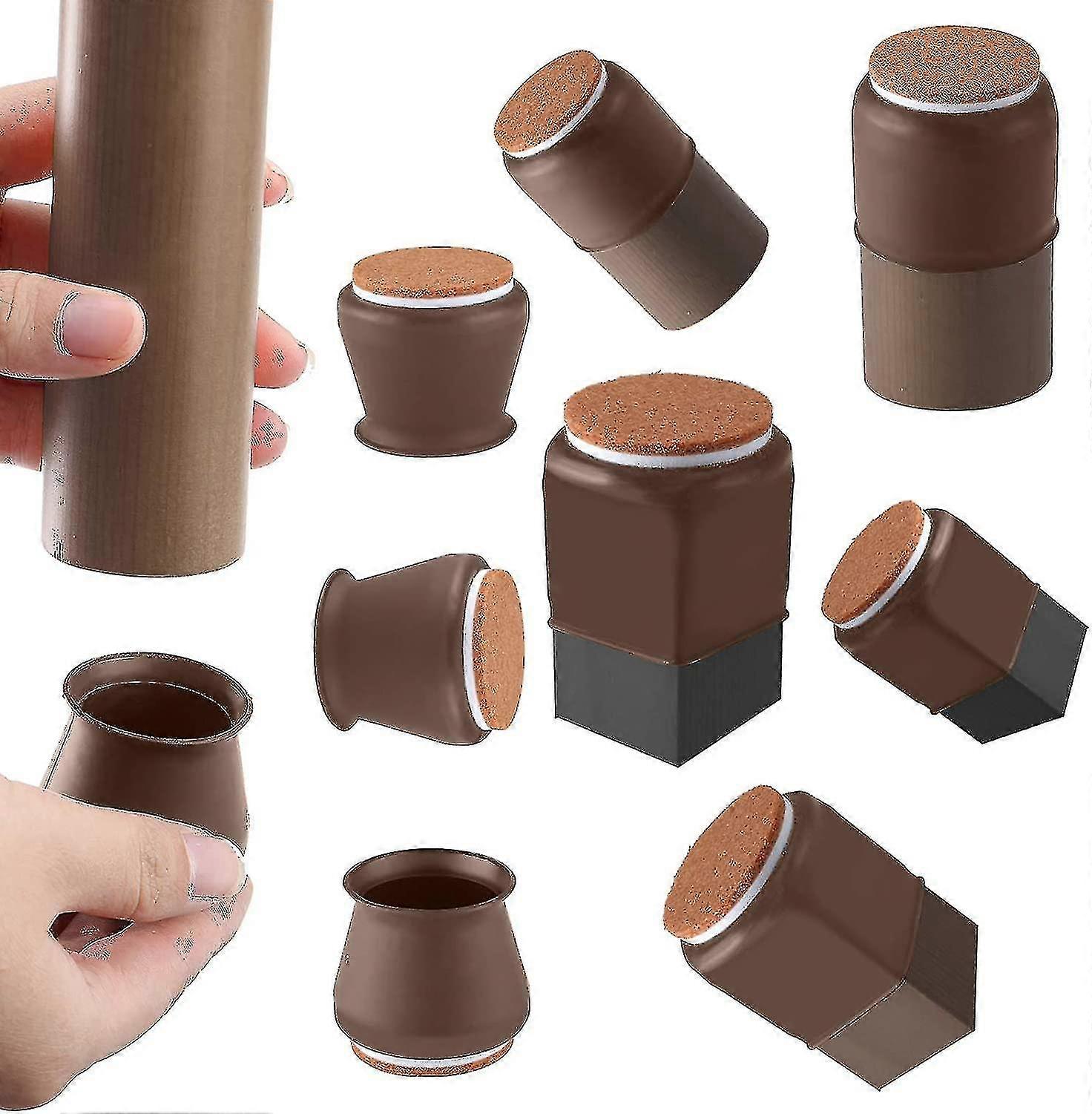 Silic Ch Leg Floor Protectors Felt 16 Pcs Fit 1.2" -1.5"